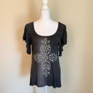 Boston Proper Short Bell Sleeve Blouse Size M